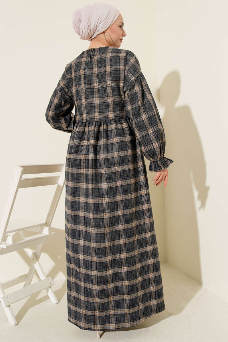 Plaid Dress with Side Ties