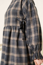 Plaid Dress with Side Ties