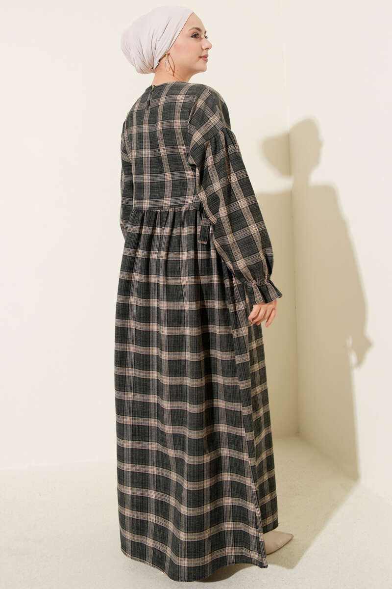 Plaid Dress with Side Ties