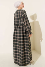 Plaid Dress with Side Ties