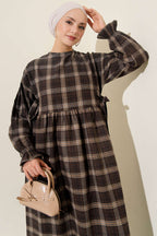 Plaid Dress with Side Ties