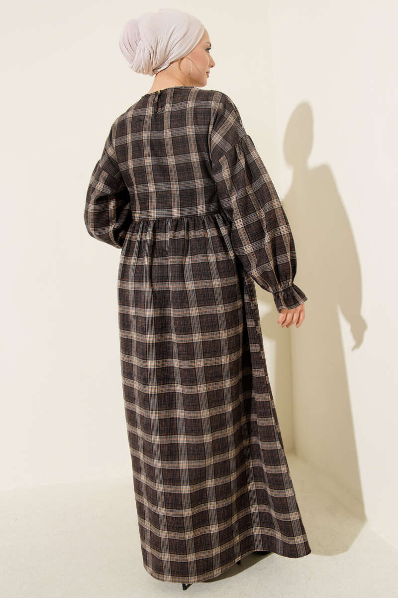 Plaid Dress with Side Ties