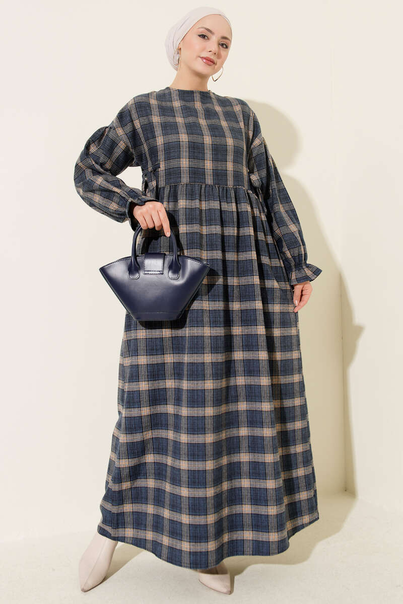 Plaid Dress with Side Ties