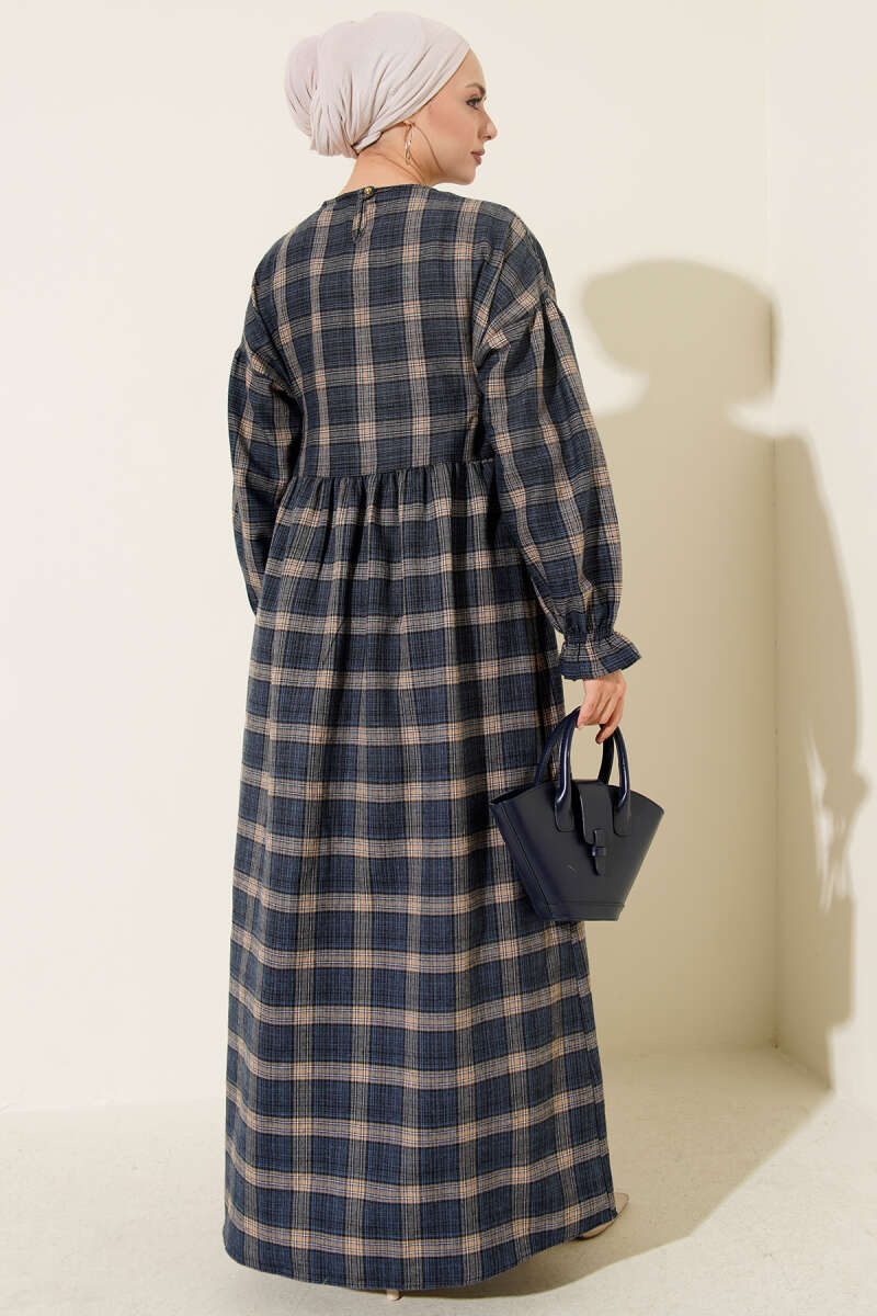 Plaid Dress with Side Ties