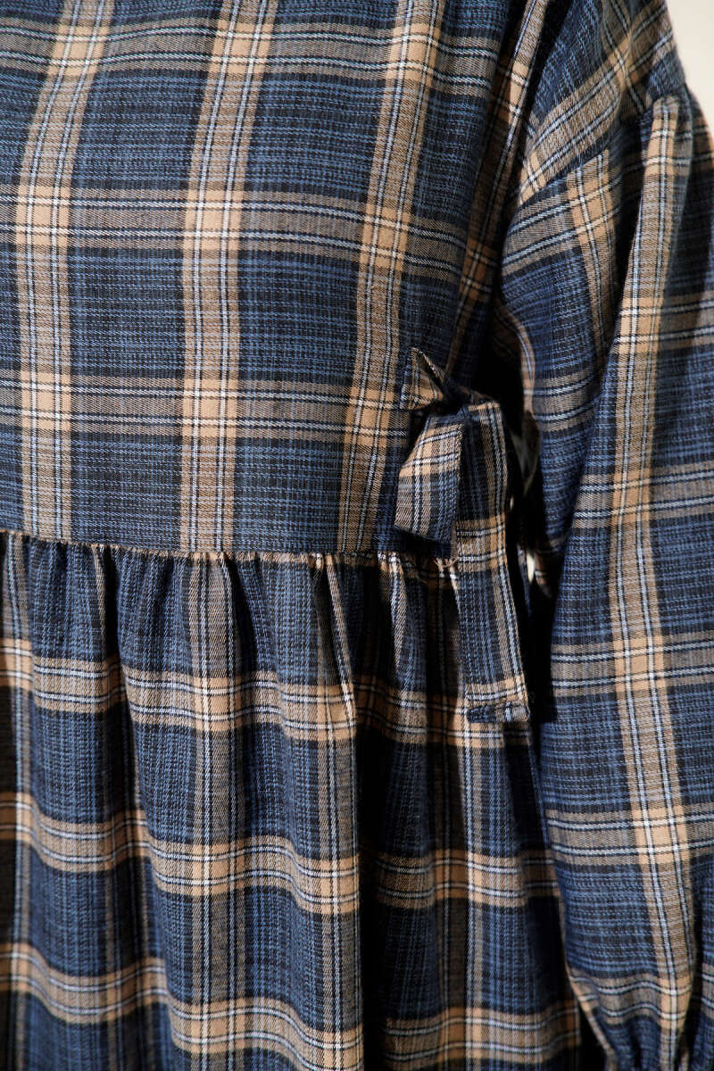 Plaid Dress with Side Ties