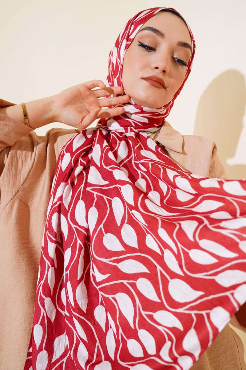 Leaf Pattern Bamboo Kras Shawl
