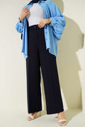 Yarım Bel Lastikli Basic Pantolon Lacivert