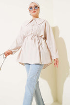 Half Buttoned Ribbed Tunic