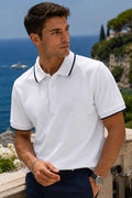 Yarım Düğmeli Polo Yaka Waffle Erkek T-shirt