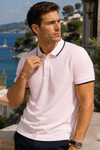 Yarım Düğmeli Polo Yaka Waffle Erkek T-shirt