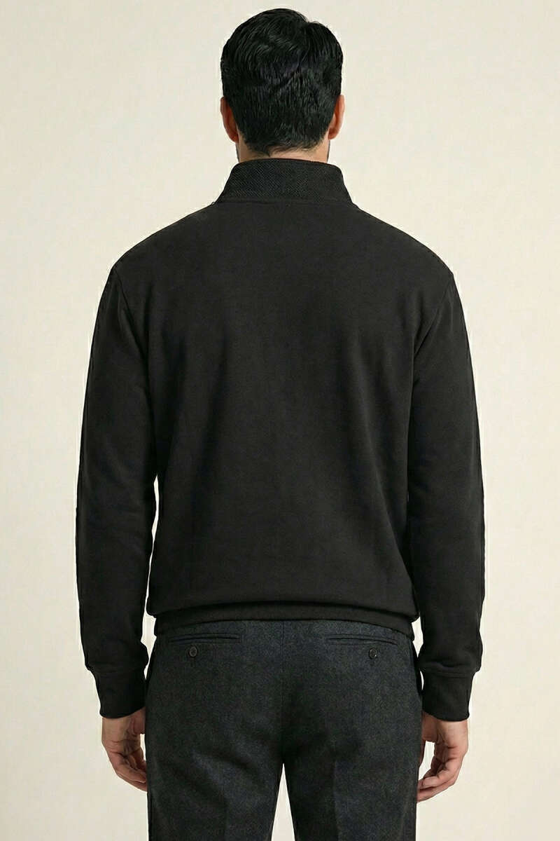 Yarım Fermuar Dik Yaka Erkek Sweatshirt