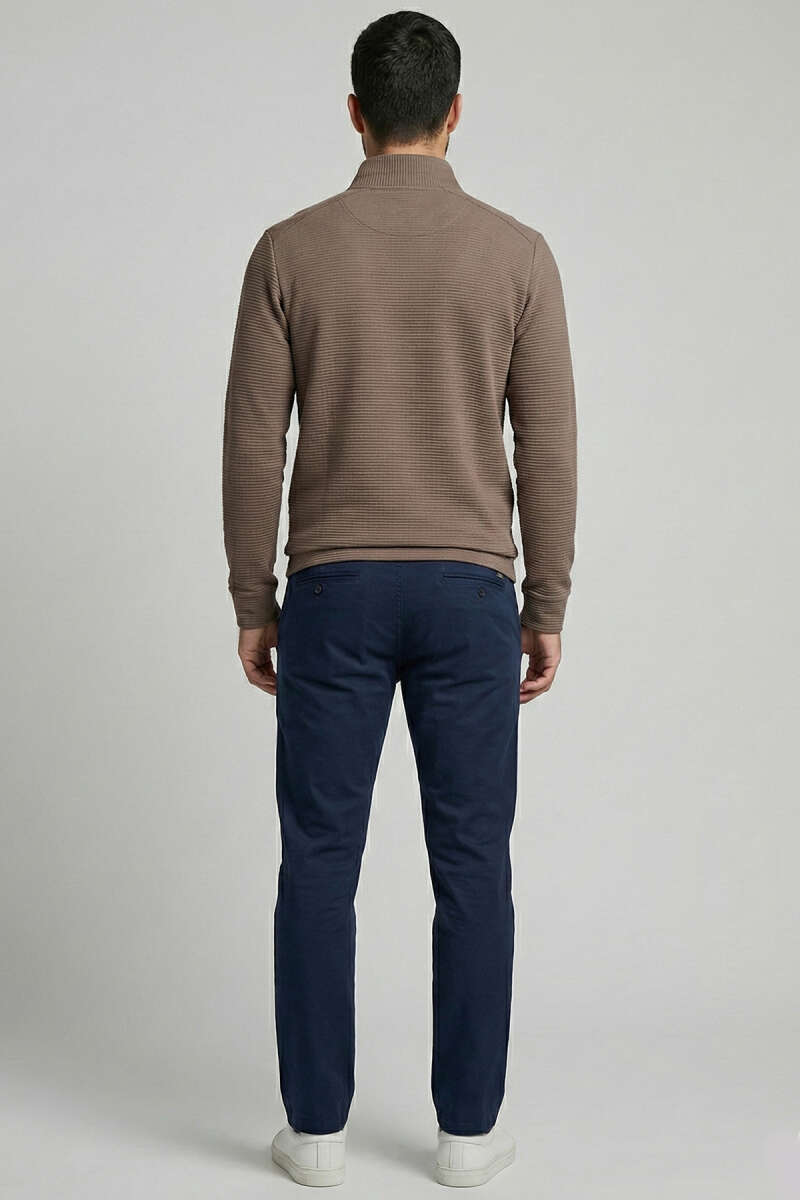 Yarım Fermuar Fitilli Erkek Sweatshirt
