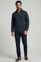 Yarım Fermuar Fitilli Erkek Sweatshirt
