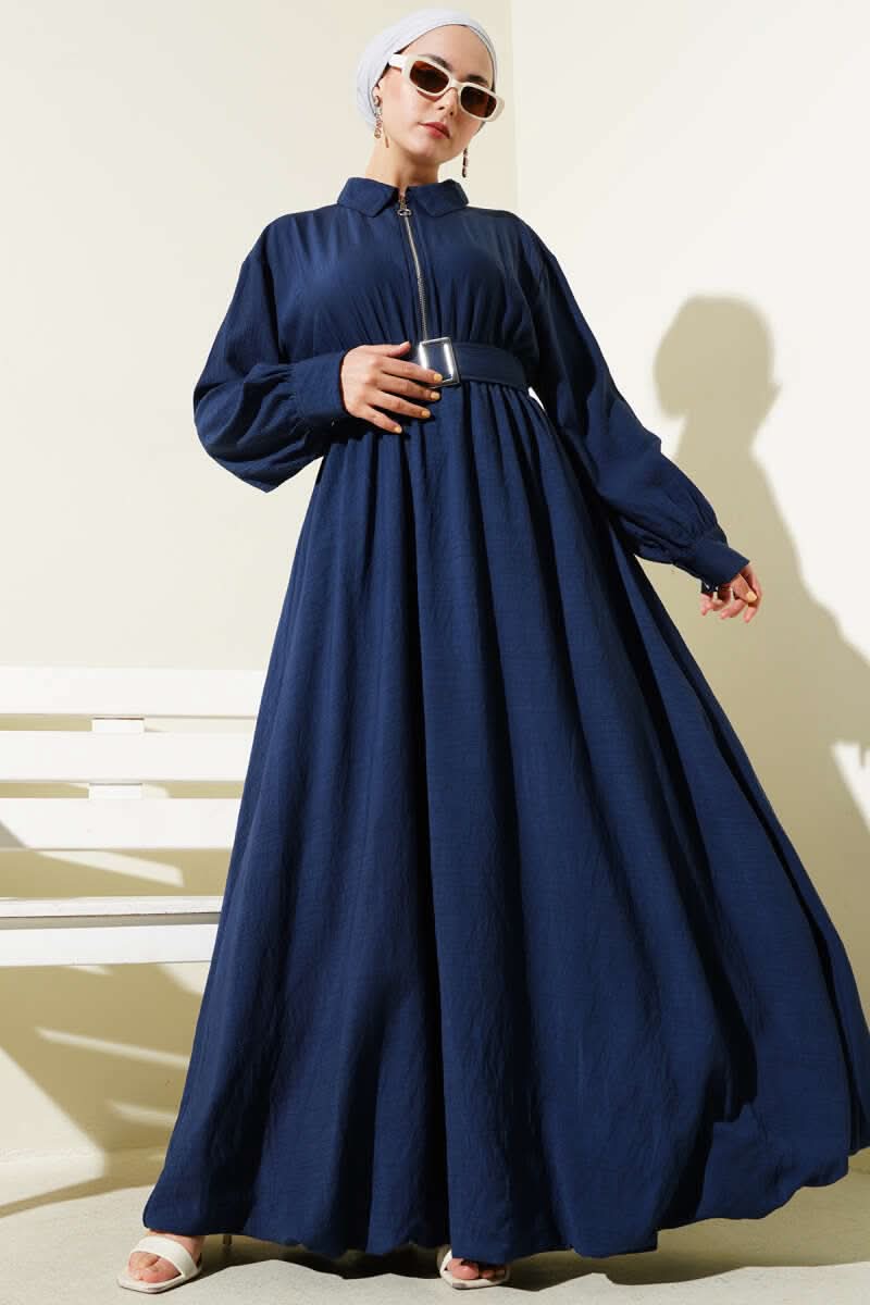 Yarım Fermuarlı Mevlana Elbise