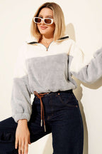 Yarım Fermuarlı Polar Sweatshirt