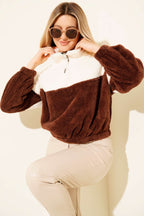 Yarım Fermuarlı Polar Sweatshirt