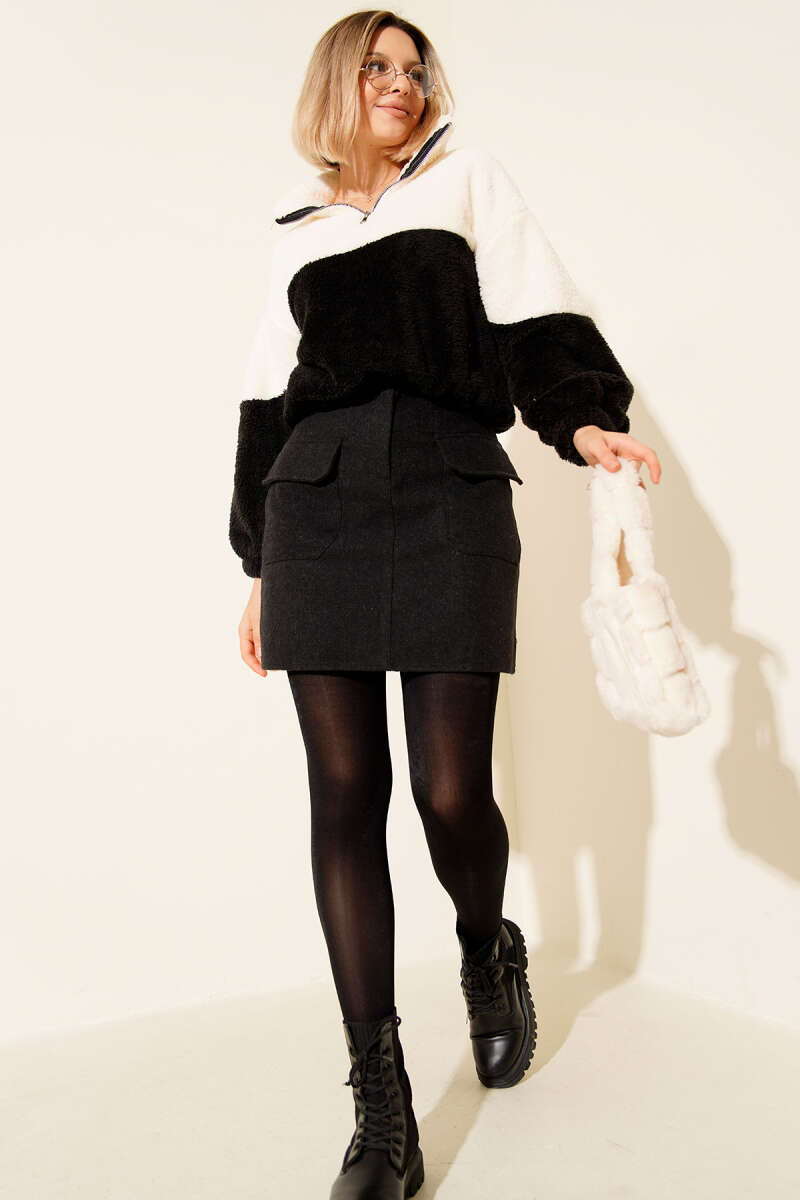 Yarım Fermuarlı Polar Sweatshirt