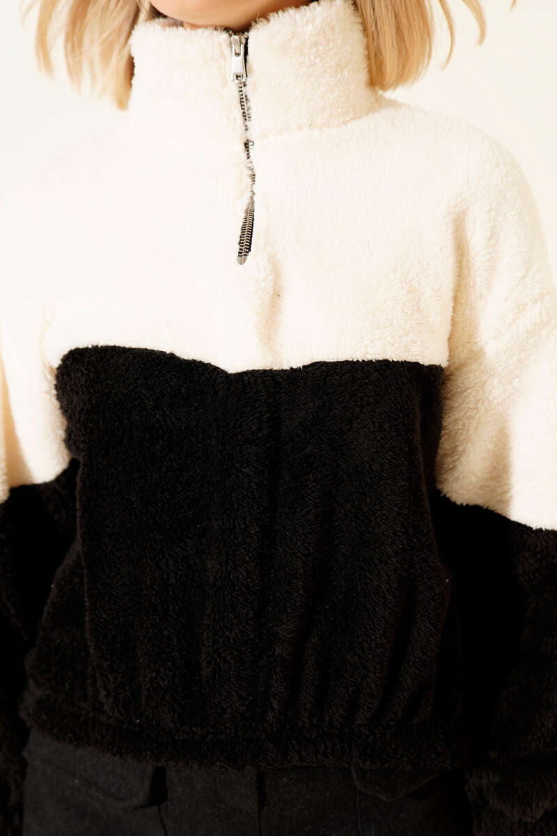 Yarım Fermuarlı Polar Sweatshirt