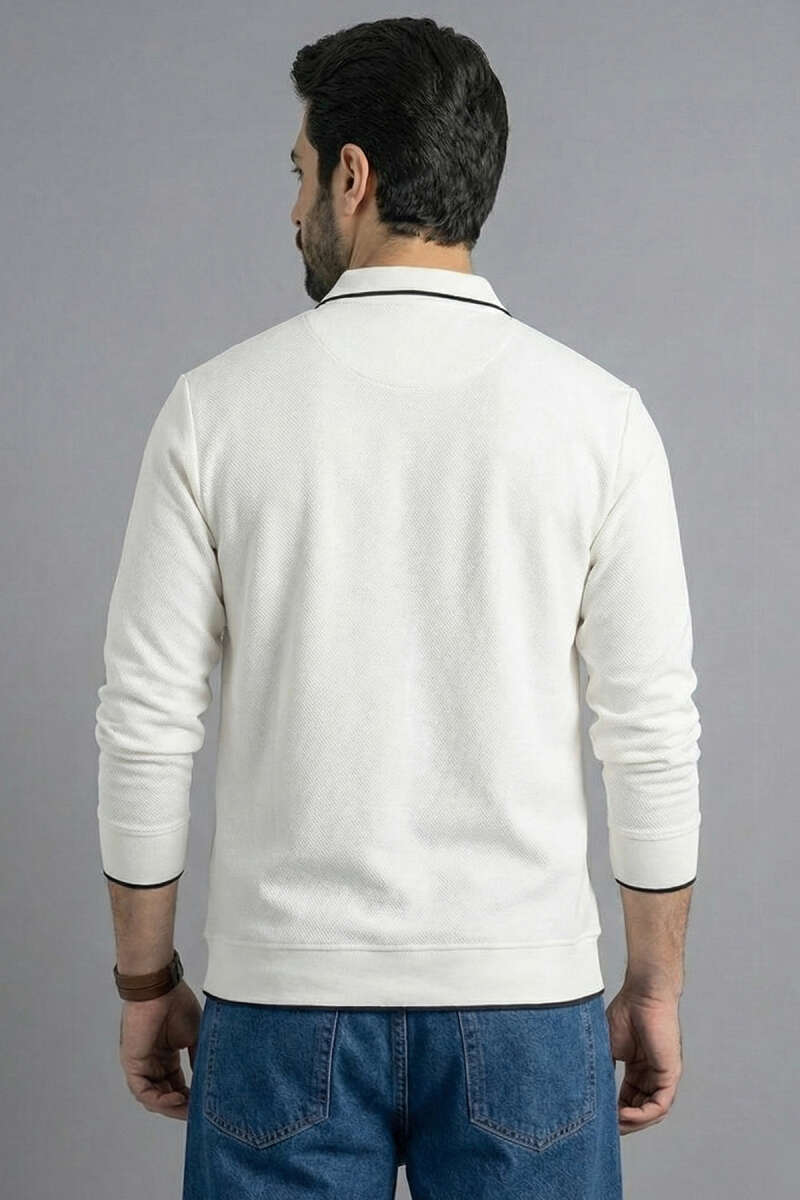 Yarım Fermuarlı Ribanalı Erkek Sweatshirt