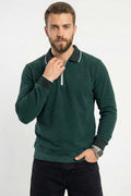 Yarım Fermuarlı Ribanalı Erkek Sweatshirt