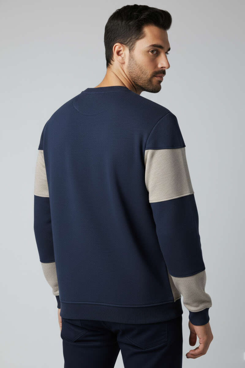 Yatay Çizgili Selanik Erkek Sweatshirt