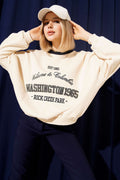 Oversized Sweatshirt with Lettering Embroidery
