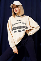 Oversized Sweatshirt with Lettering Embroidery