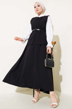 Yelekli Kemerli Etekli Basic İkili Takım