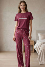 Yıldız Baskılı Kısa Kol Pijama Takımı