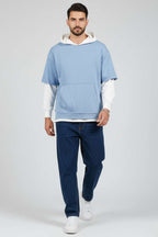 Yıpratmalı Kanguru Cep Erkek Sweatshirt