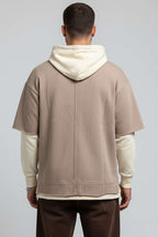 Yıpratmalı Kanguru Cep Erkek Sweatshirt