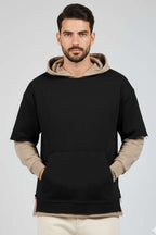 Yıpratmalı Kanguru Cep Erkek Sweatshirt