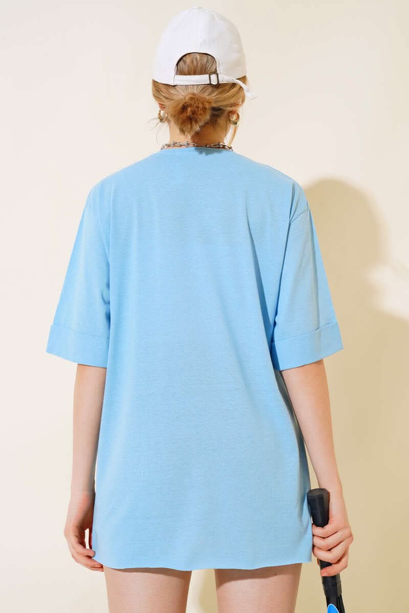 Yırtmaçlı Duble Kol T-shirt