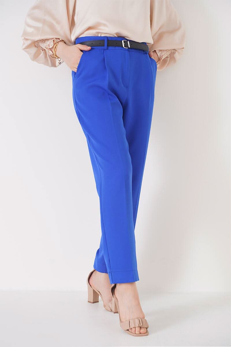 Yırtmaçlı Kemerli  Pantolon