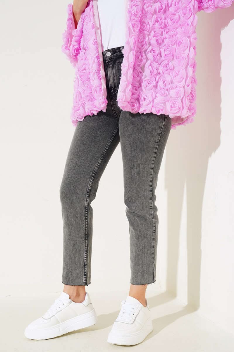 Yüksek Bel Boru Paça Kot Pantolon