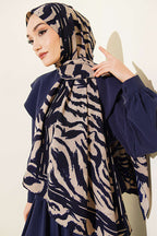 Zebra Desen Medine İpeği Şal