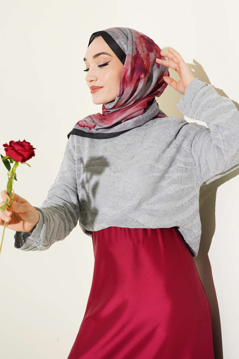 Zebra Desen Triko Kazak