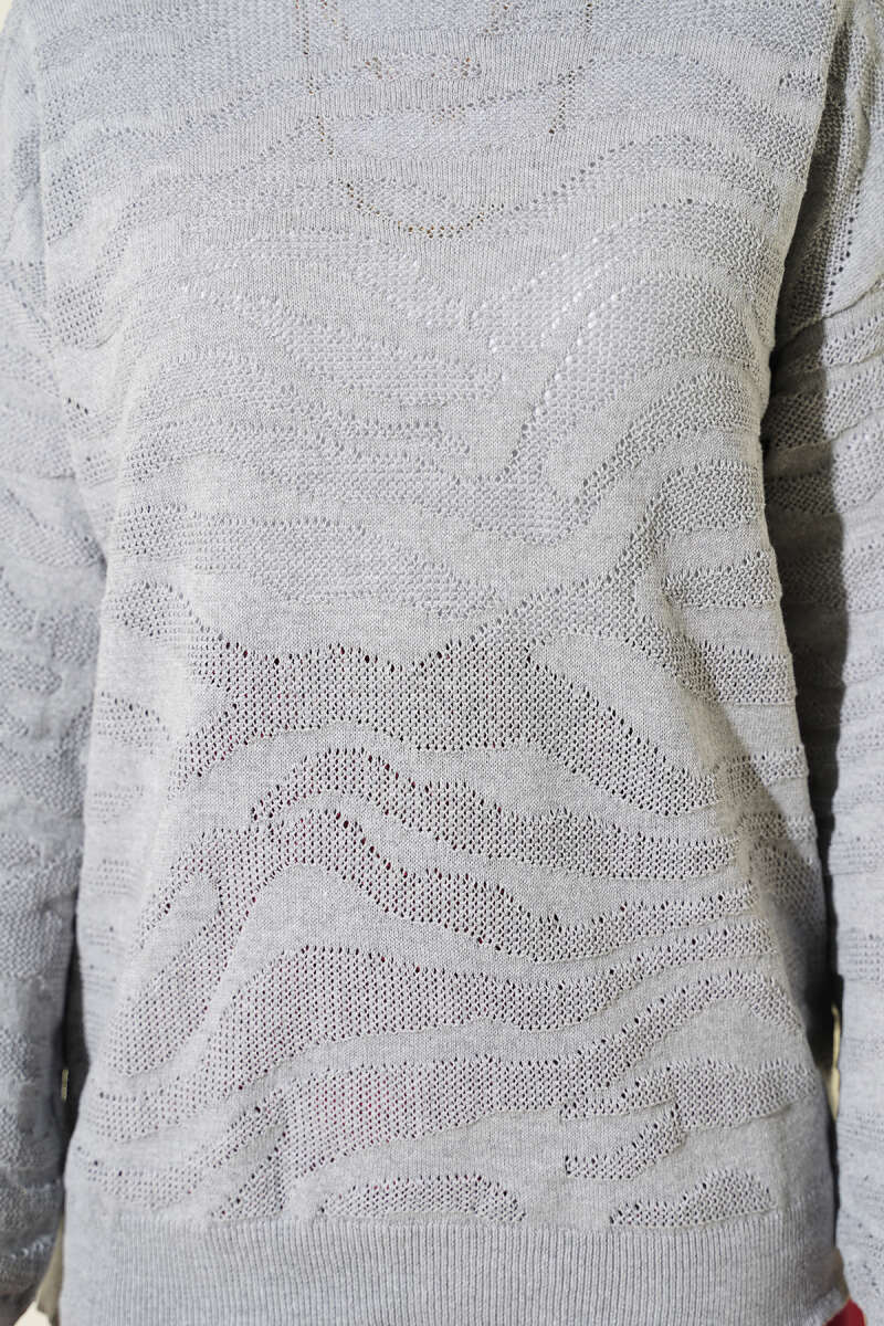 Zebra Desen Triko Kazak