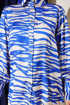 Zebra Desenli Saten Gömlek