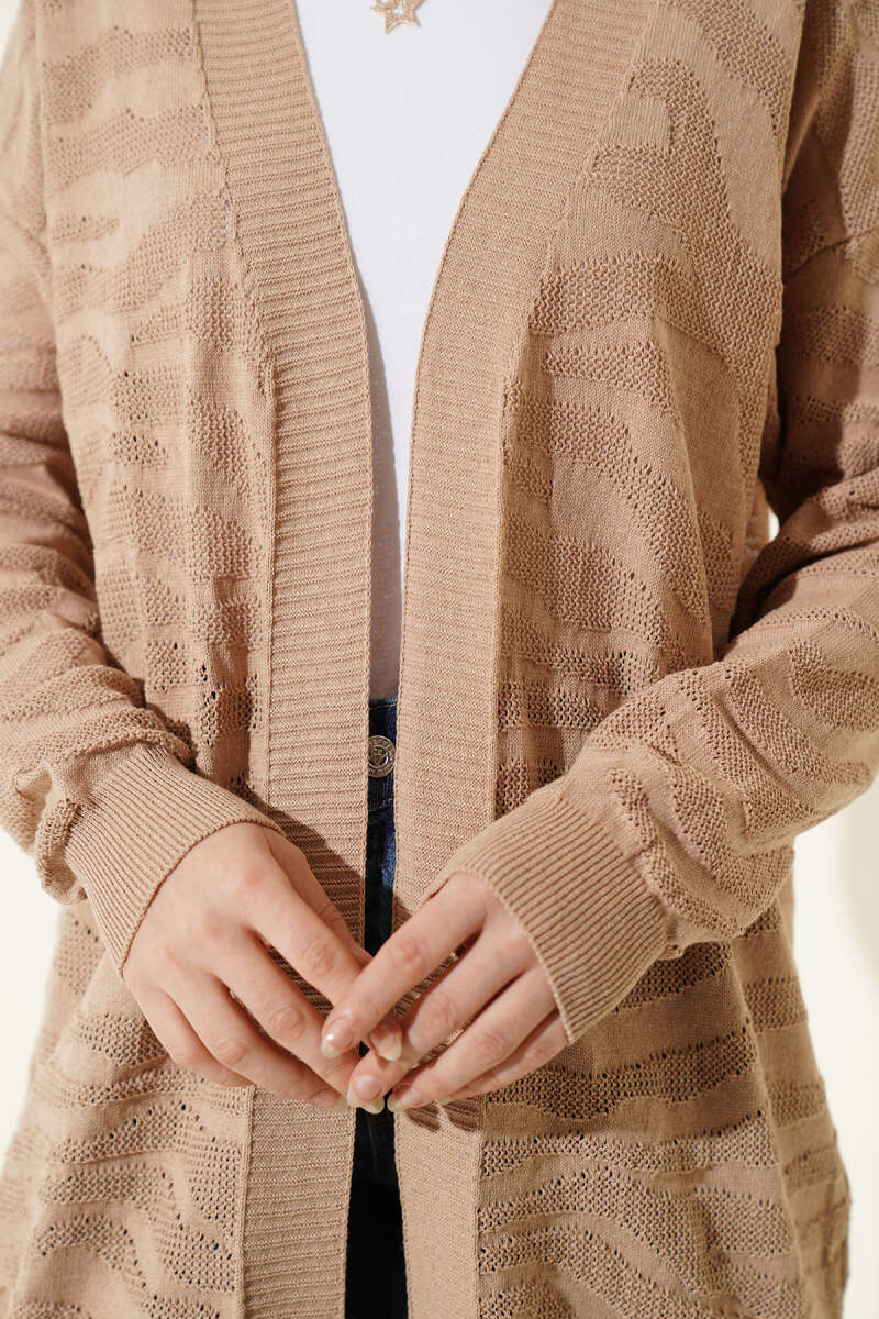 Zebra Desenli Triko Hırka