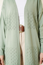 Zigzag Desenli Triko Basic Hırka