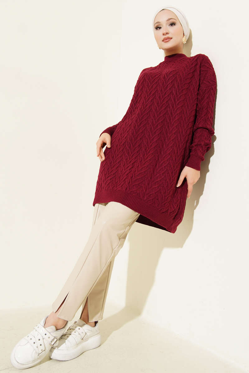 Zigzag Örgü Triko Tunik