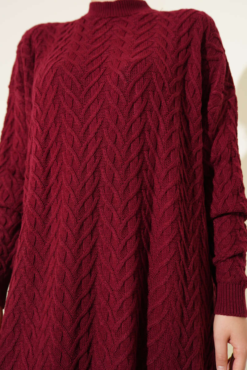 Zigzag Örgü Triko Tunik