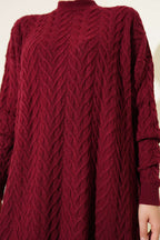 Zigzag Örgü Triko Tunik