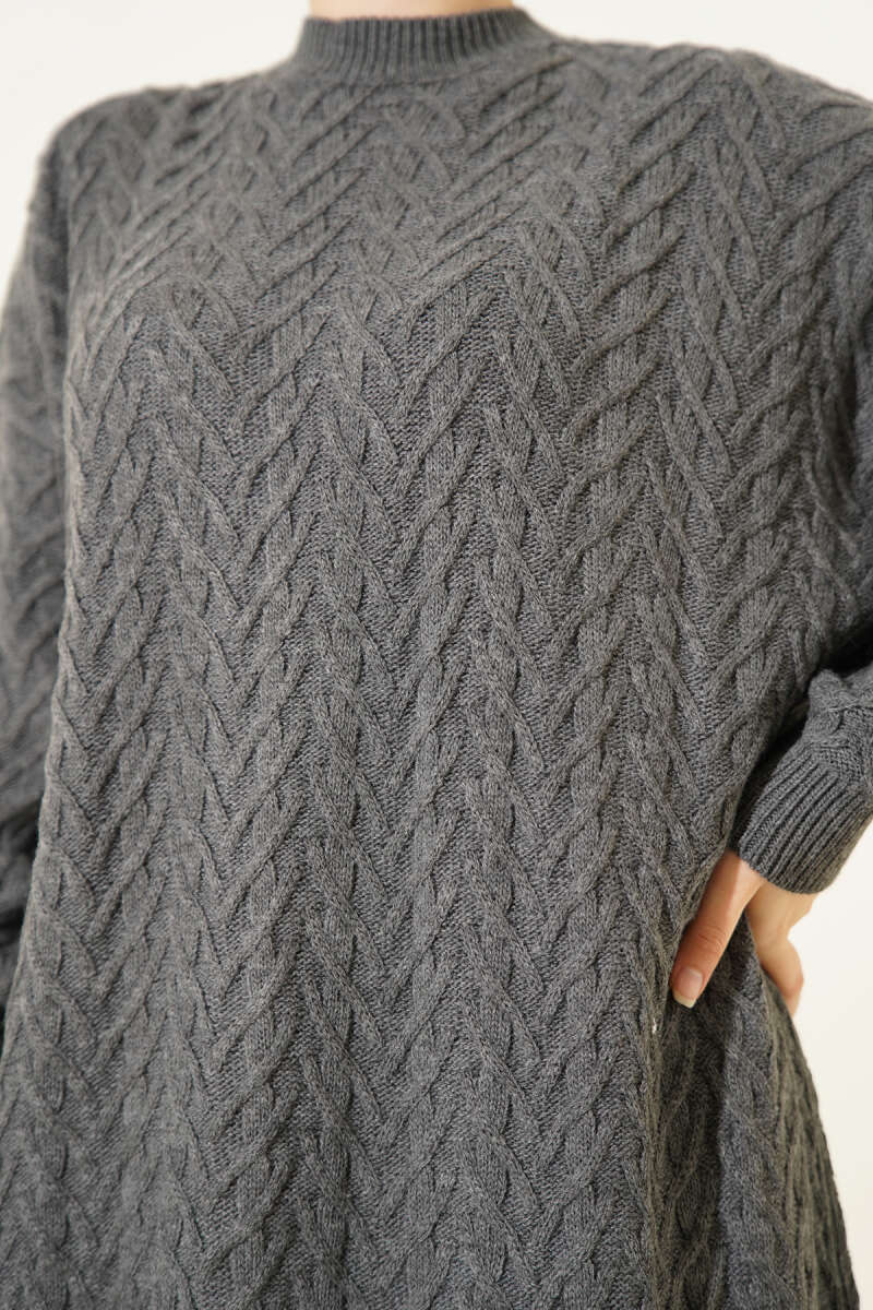 Zigzag Örgü Triko Tunik