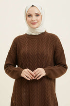Zigzag Örgü Triko Tunik