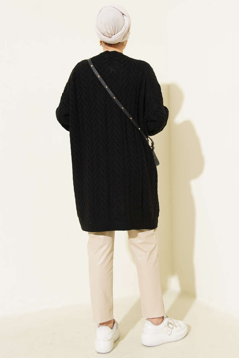 Zigzag Örgü Triko Tunik