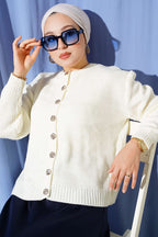 Elegante Strickjacke mit Knopfleiste für Damen