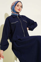 Zımba Cep Kapaklı Etekli İkili Takım Lacivert