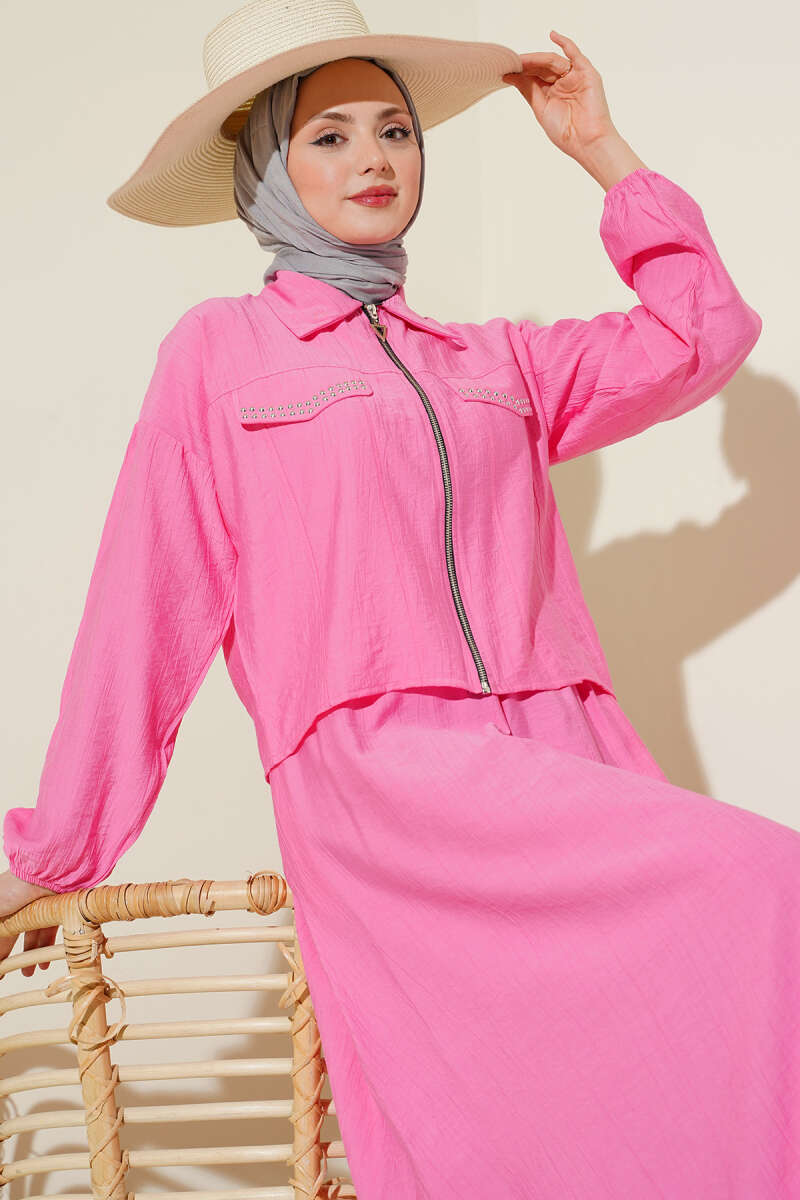 Zımba Cep Kapaklı Etekli İkili Takım